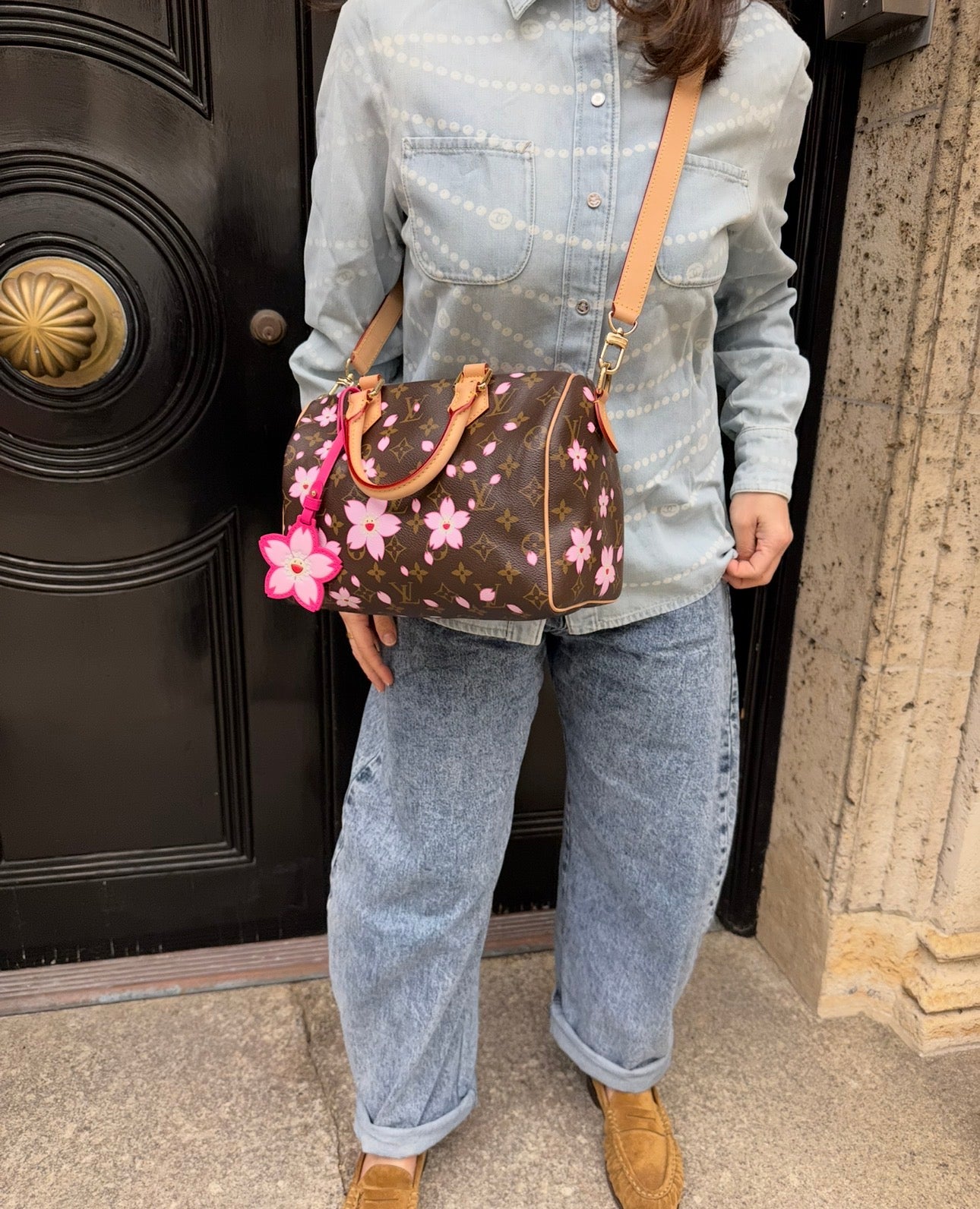 Louis Vuitton X Takashi Murakami Cherry Blossom Brown Monogram Speedy 25