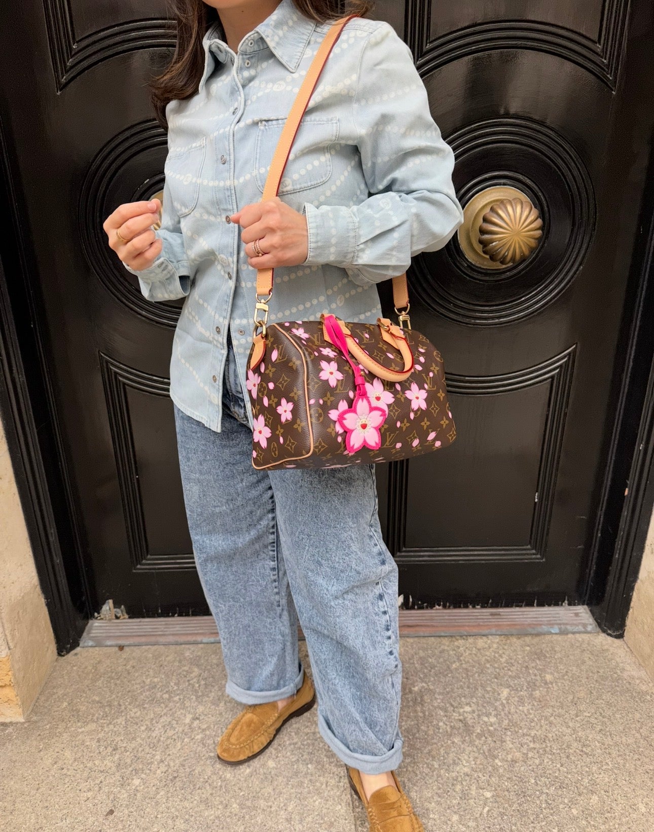 Louis Vuitton X Takashi Murakami Cherry Blossom Brown Monogram Speedy 25