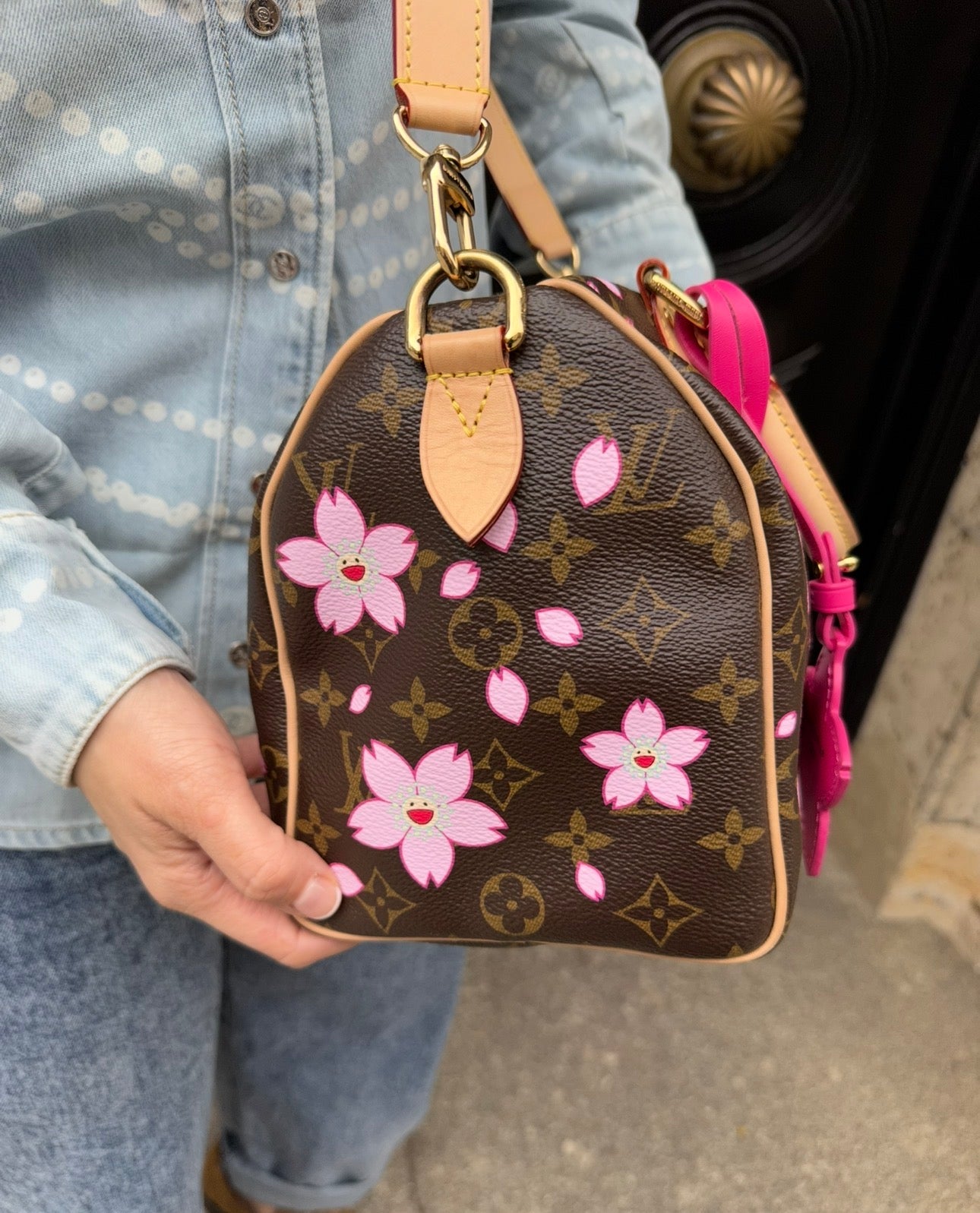 Louis Vuitton X Takashi Murakami Cherry Blossom Brown Monogram Speedy 25