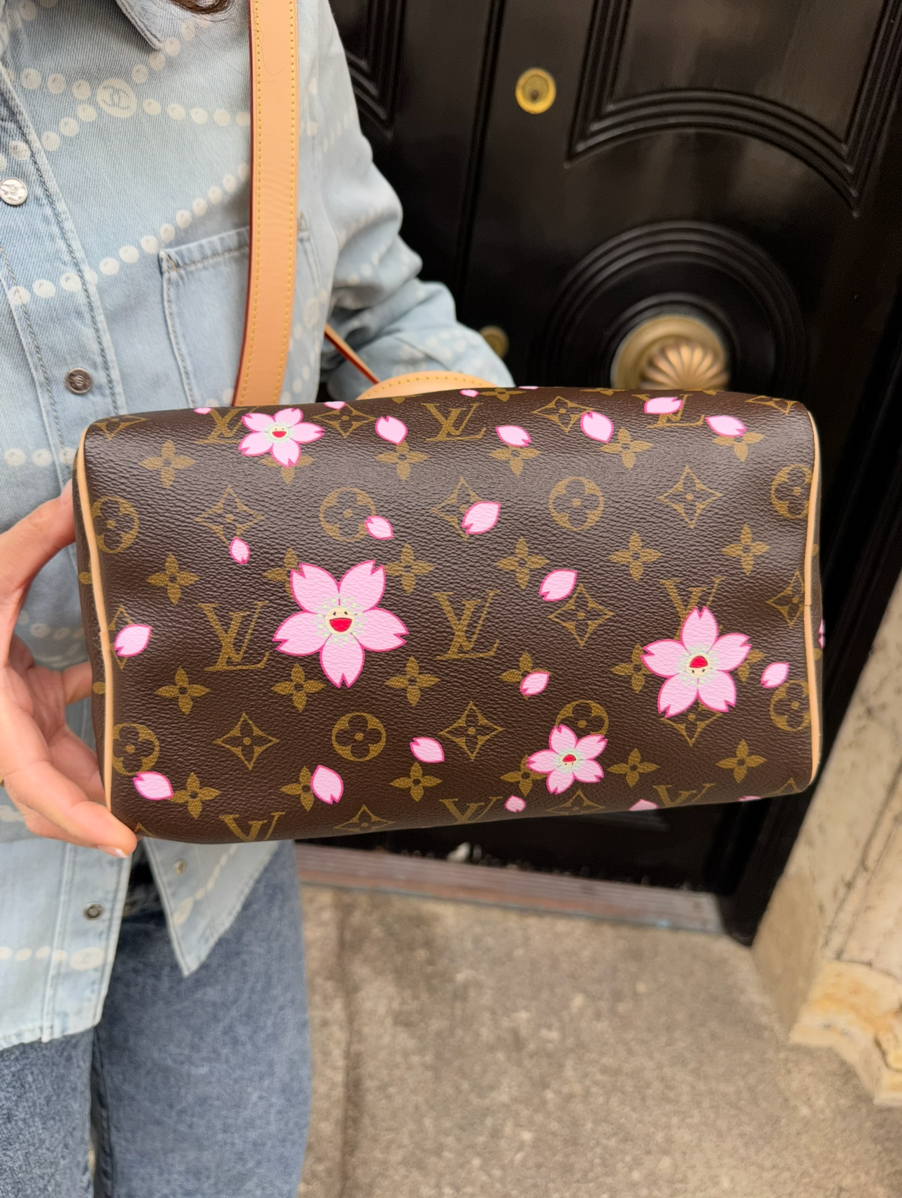 Louis Vuitton X Takashi Murakami Cherry Blossom Brown Monogram Speedy 25