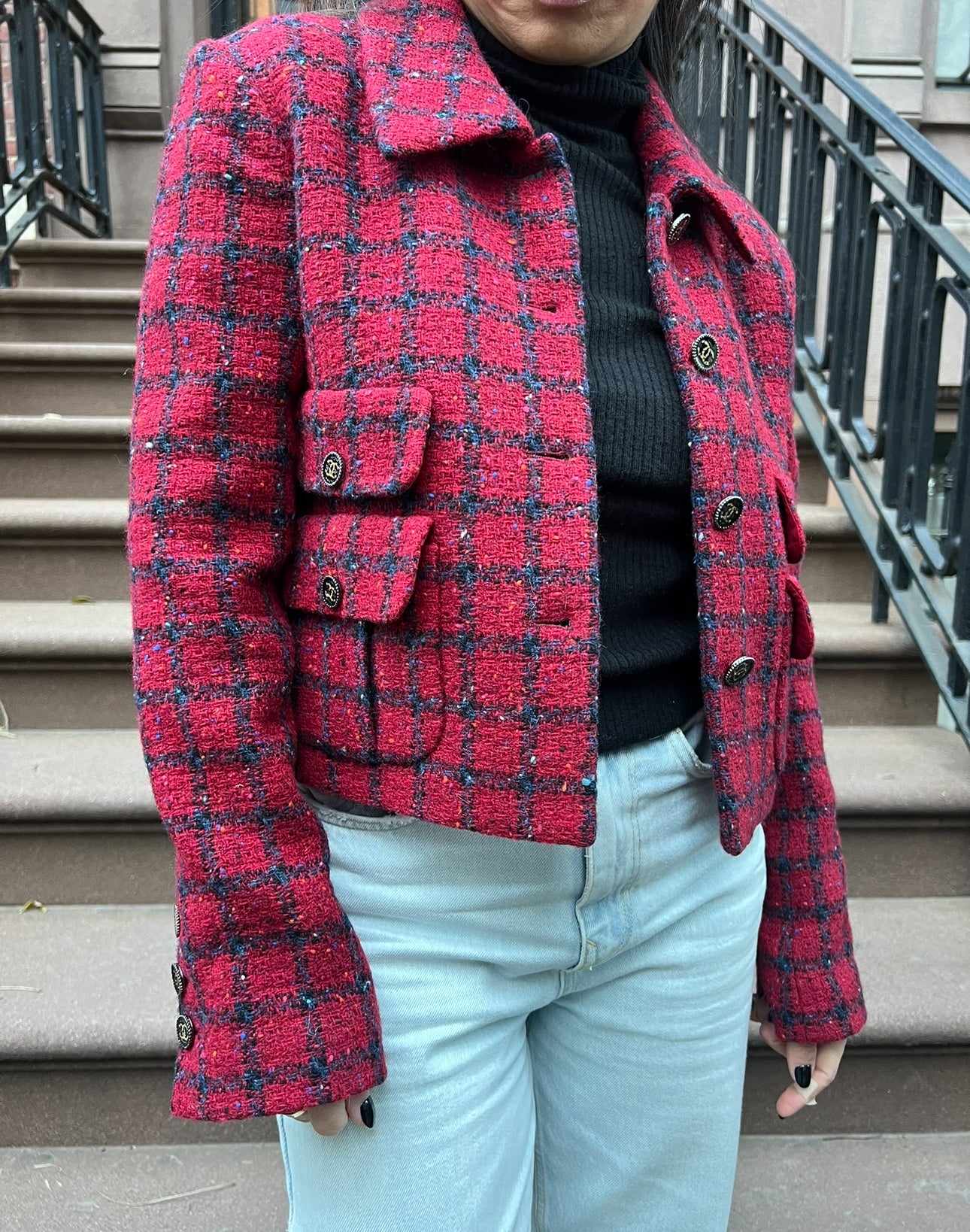 Chanel Red Tweed Jacket