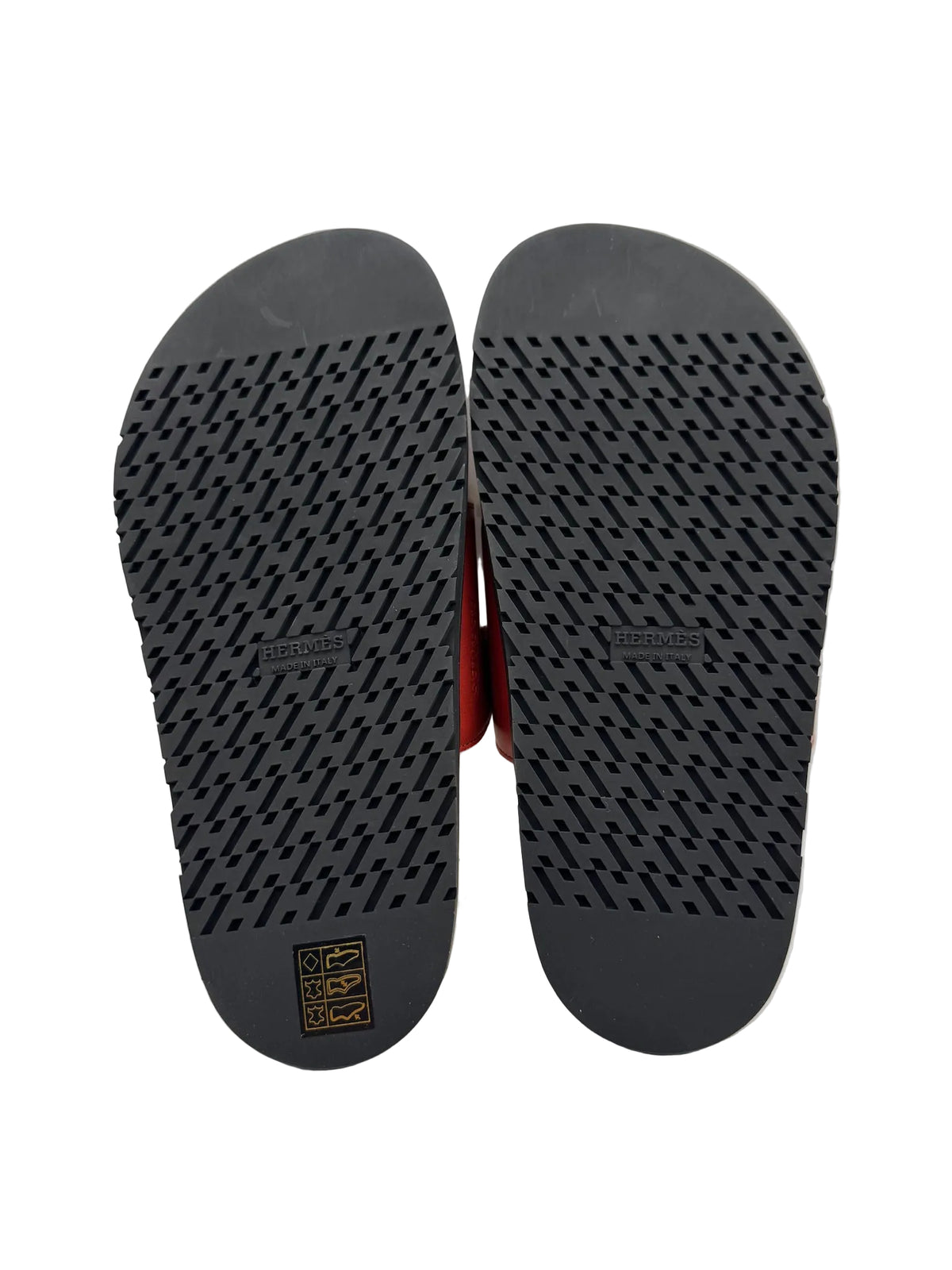 Hermès Rouge Sanguine and Ivory Shearling Chypre Sandals