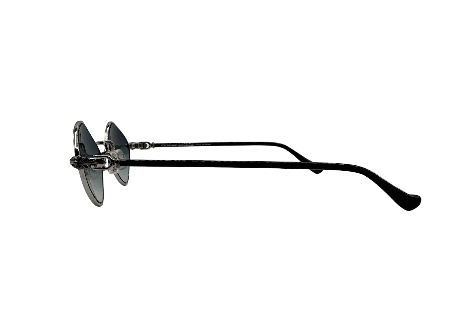 Chrome Hearts Diamond Dog Sunglasses Black Lens with Silver Frame