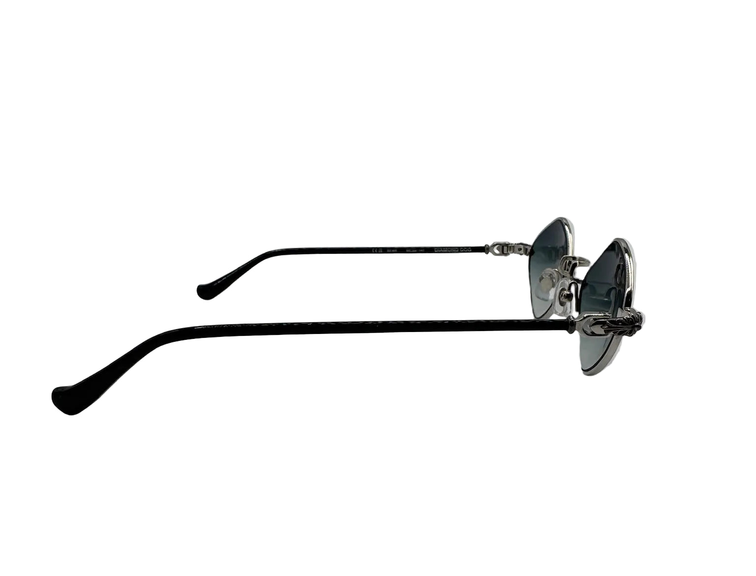 Chrome Hearts Diamond Dog Sunglasses Black Lens with Silver Frame