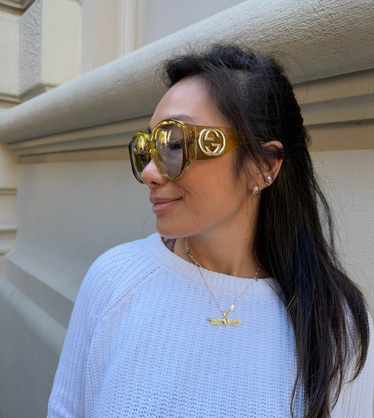 Gucci Khaki Green Oversized Sunglasses