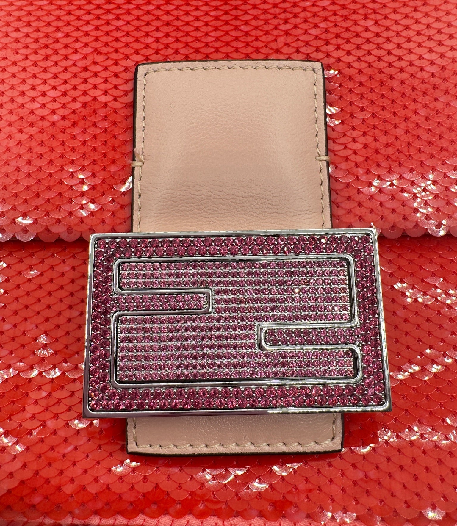 Fendi X Sarah Jessica Parker Pink Ombre Sequin Baguette