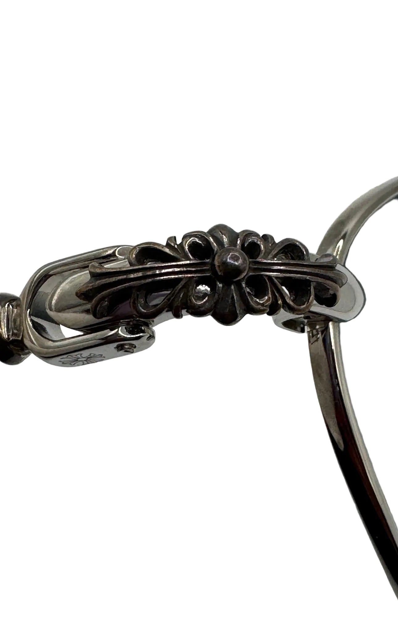 Chrome Hearts Diamond Dog Sunglasses Black Lens with Silver Frame