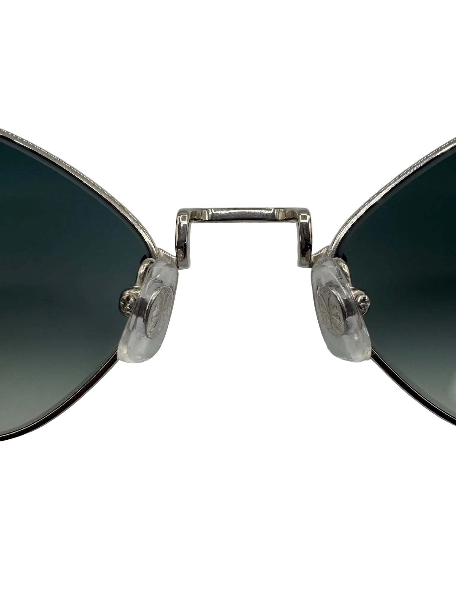 Chrome Hearts Diamond Dog Sunglasses Black Lens with Silver Frame