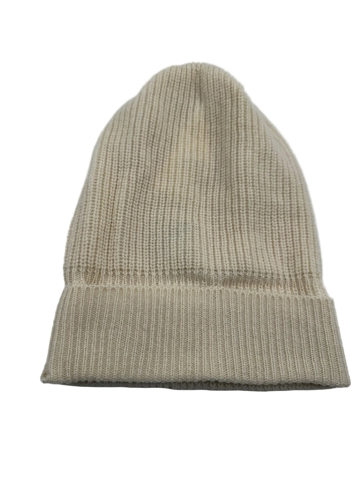 Chanel White Beanie with Black Pearls Logo