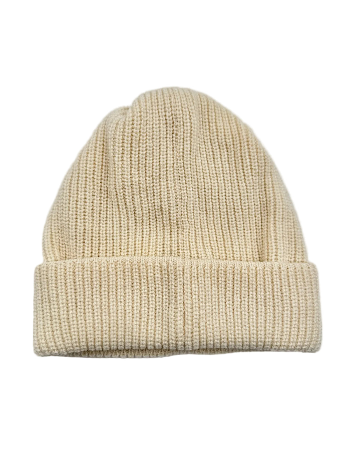 Chanel White Beanie with Black Pearls Logo