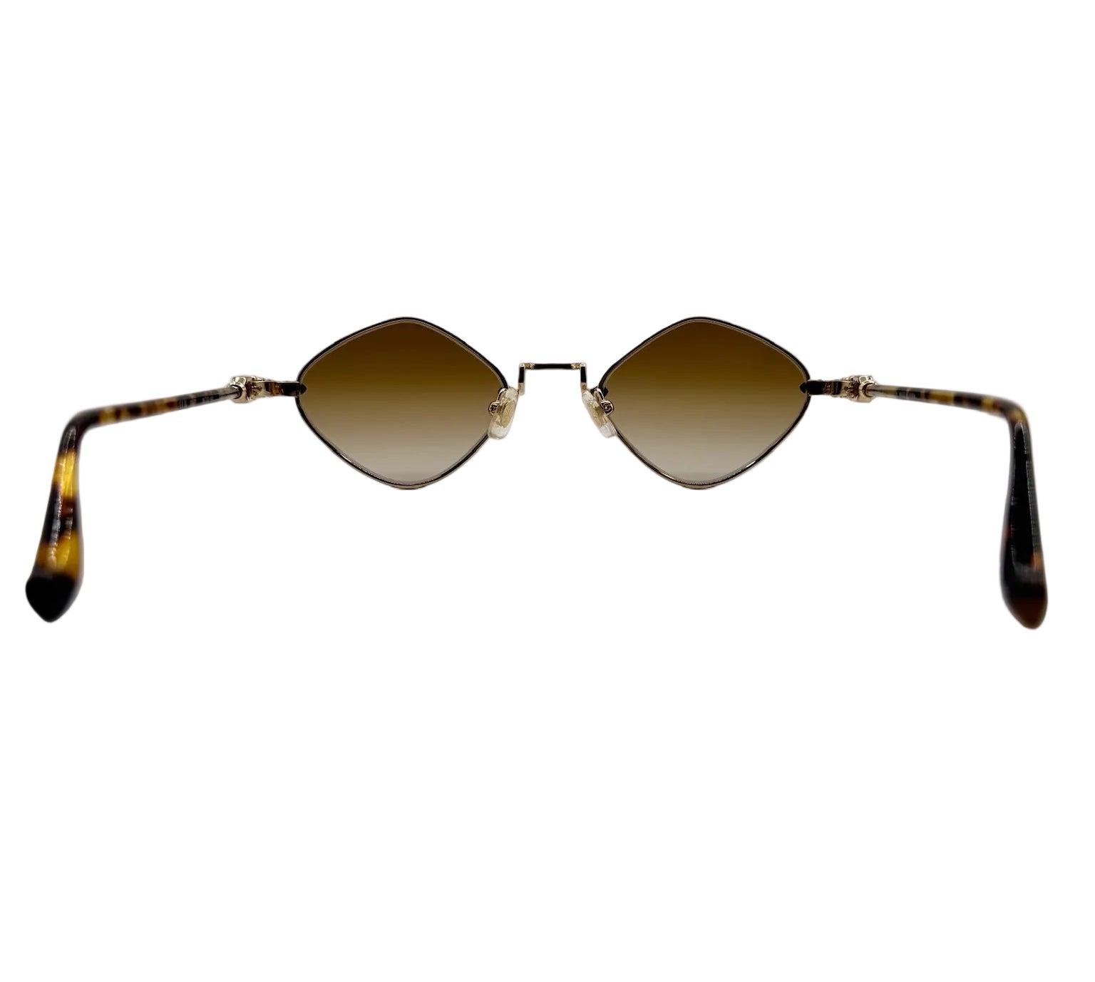 Chrome Hearts Diamond Dog Sunglasses Brown Lens with Gold Frame
