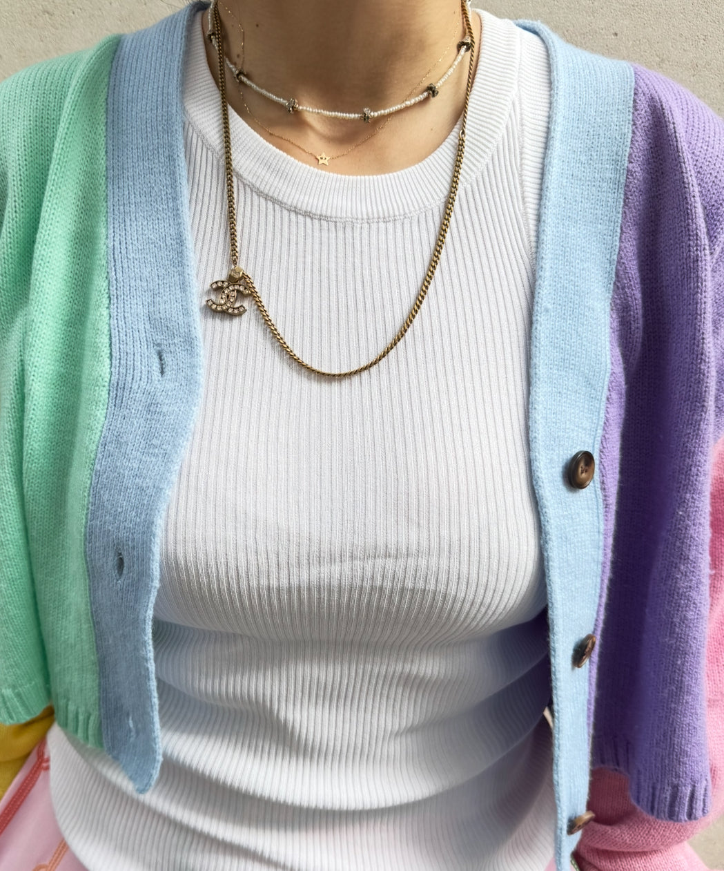 Chanel CC Gold Crystal Necklace