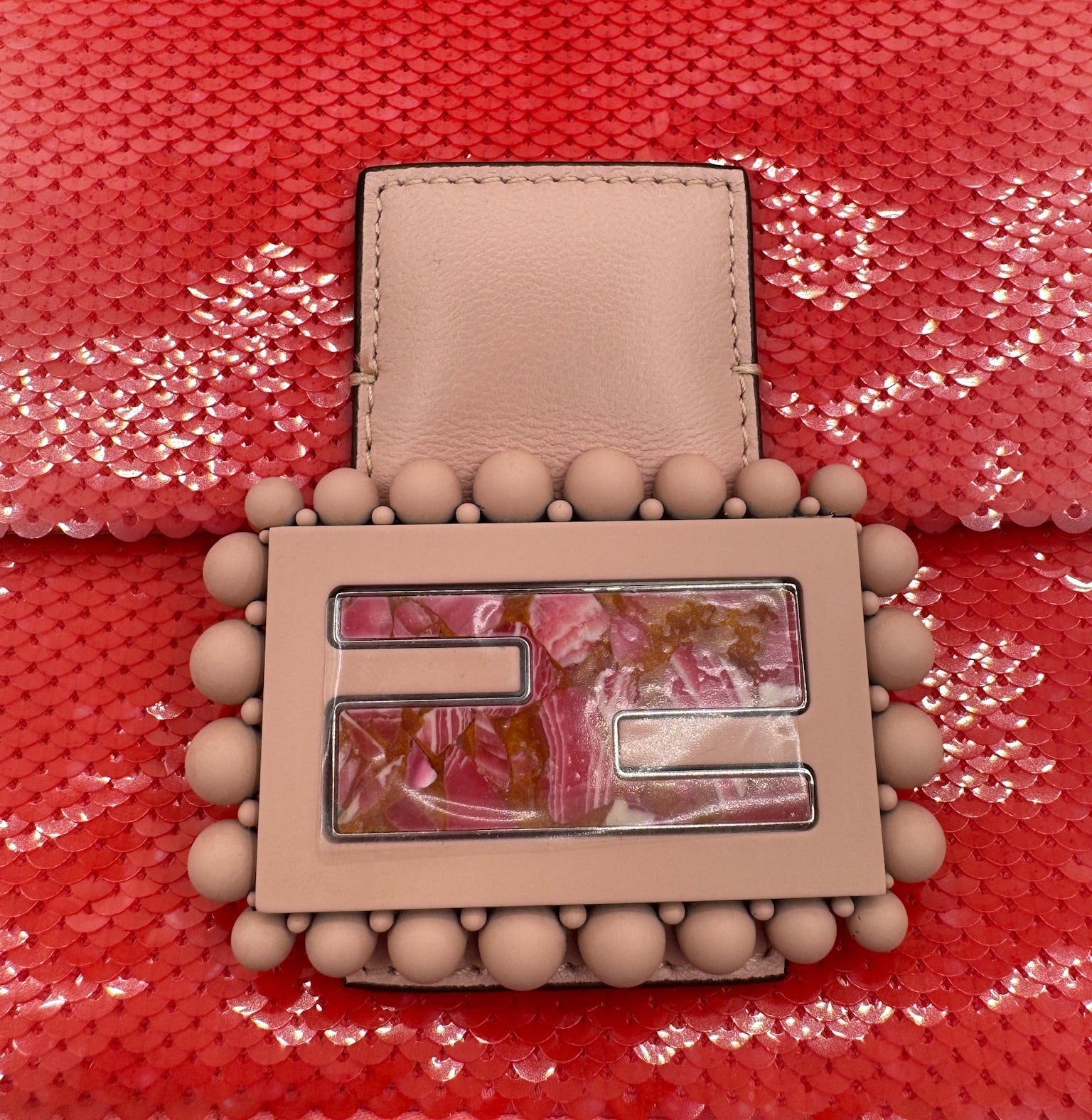 Fendi X Sarah Jessica Parker Pink Ombre Sequin Baguette