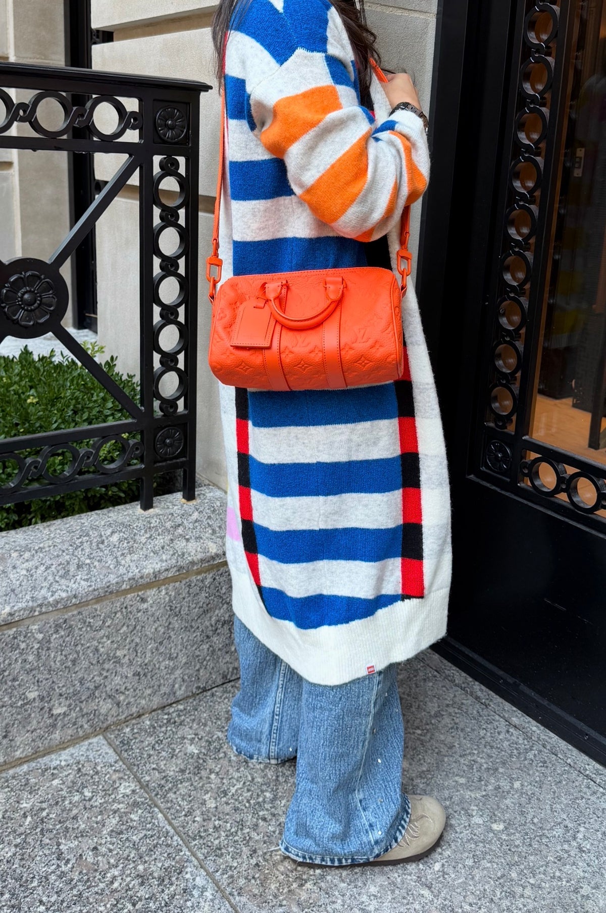Louis Vuitton Orange Keepall Bandoulière 25
