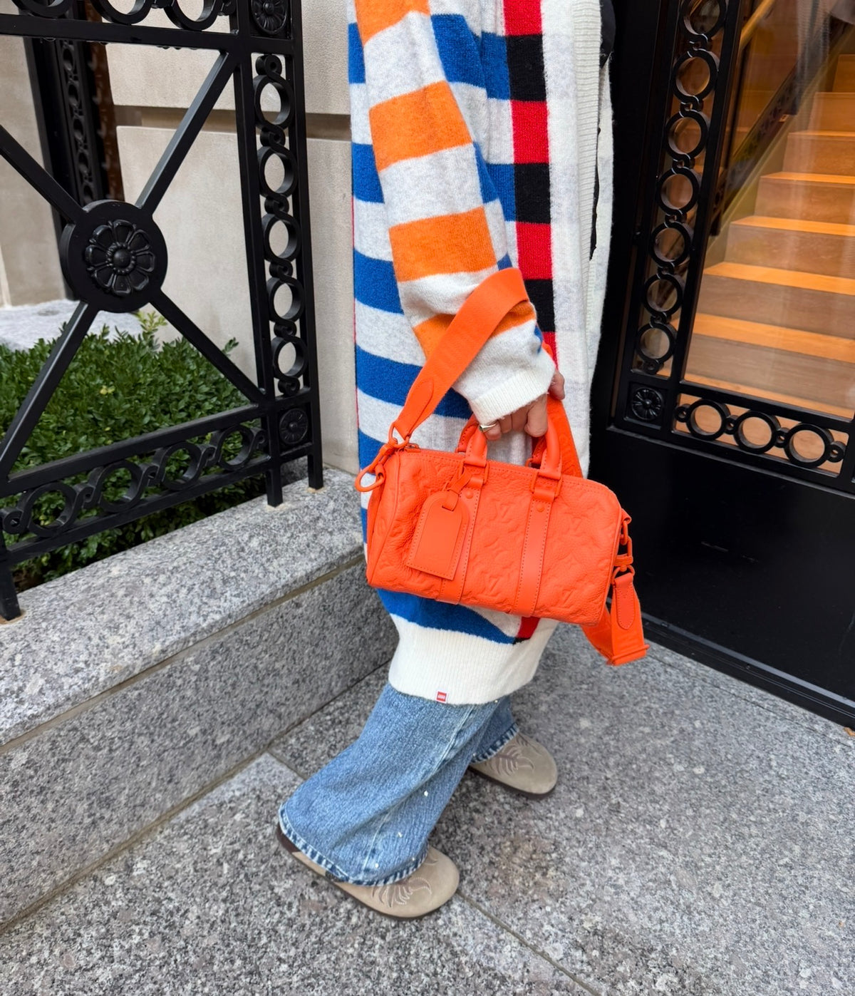 Louis Vuitton Orange Keepall Bandoulière 25