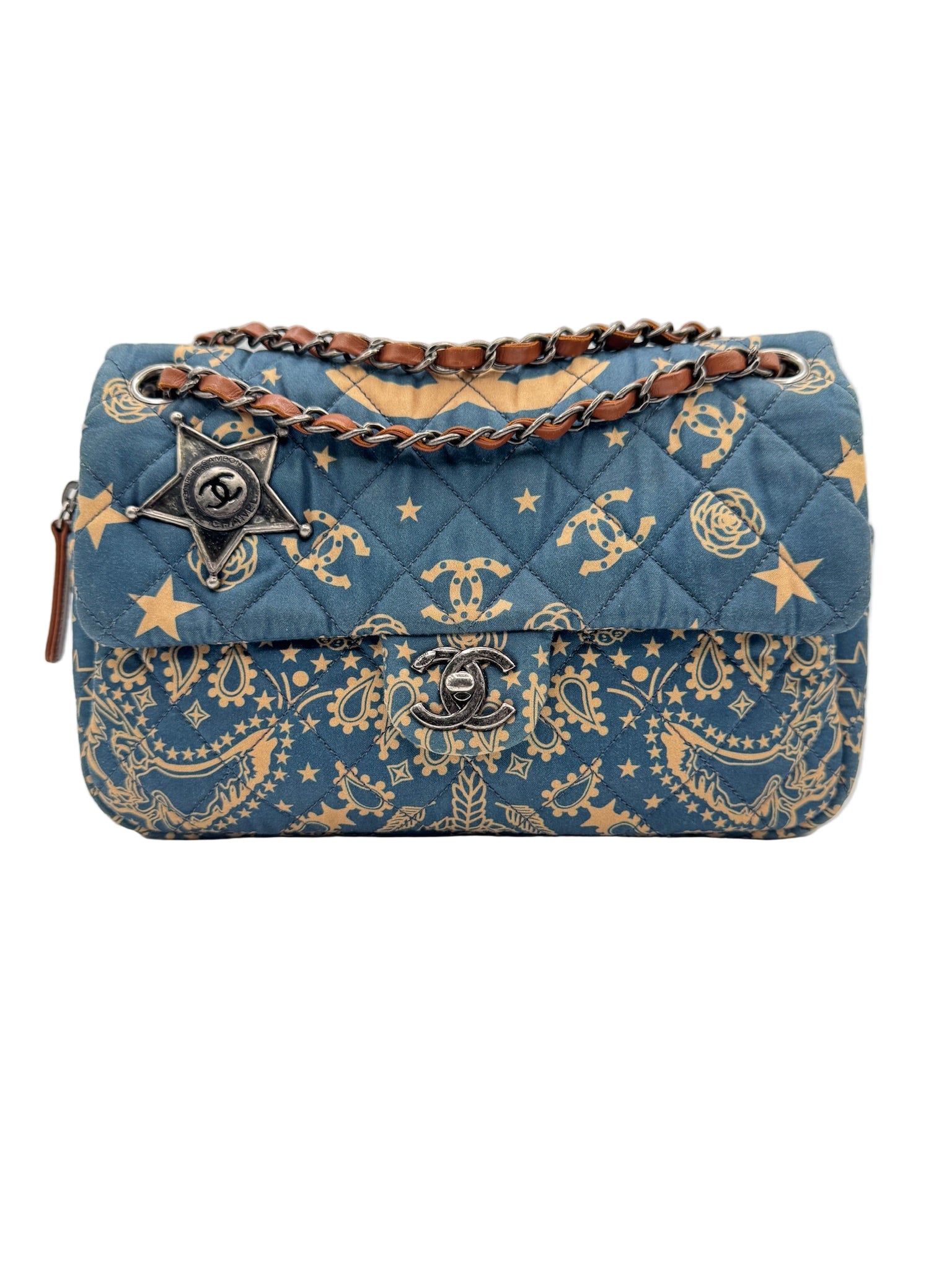 Chanel Light Blue Cowboy Bandana FlapBag