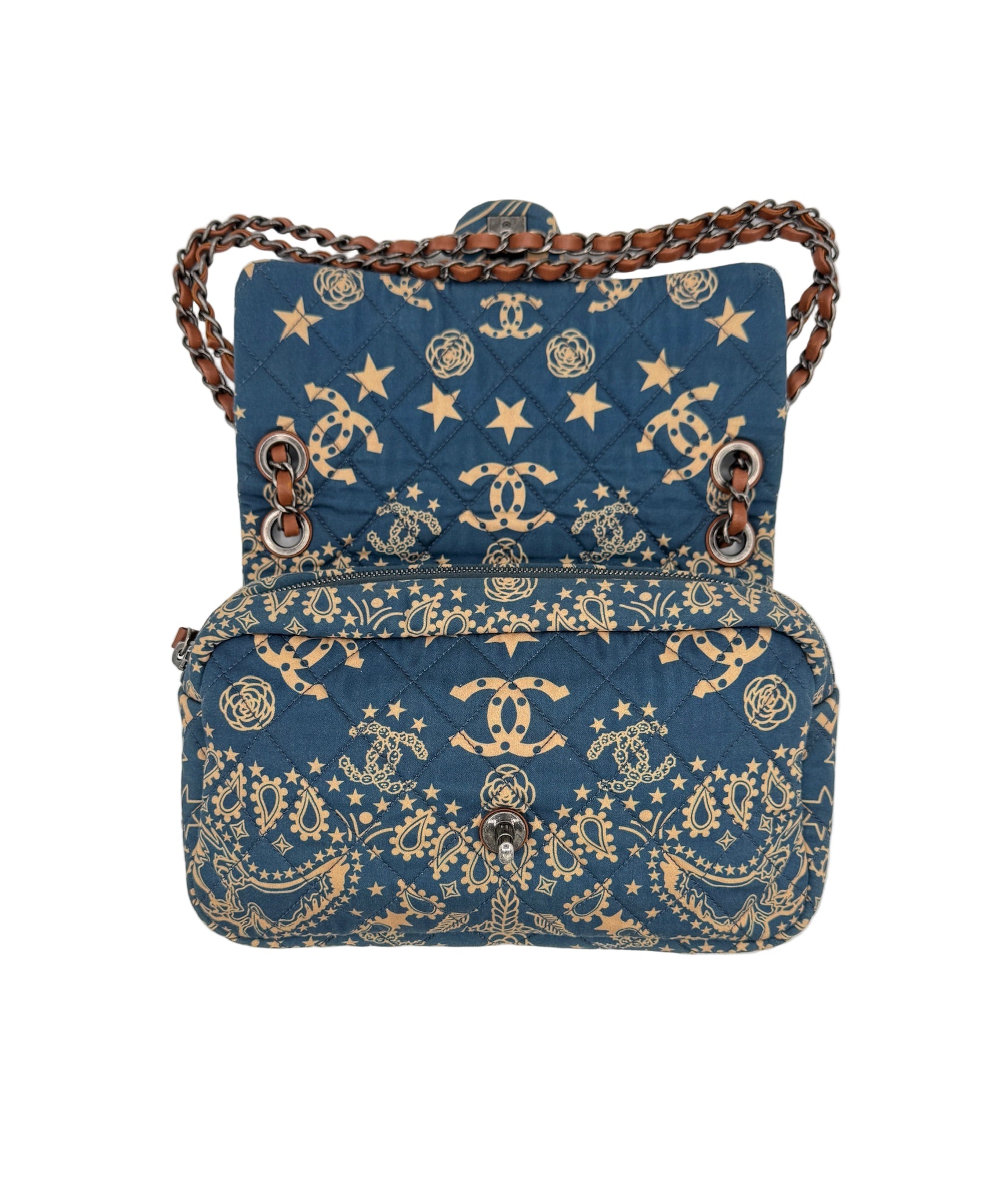 Chanel Light Blue Cowboy Bandana FlapBag