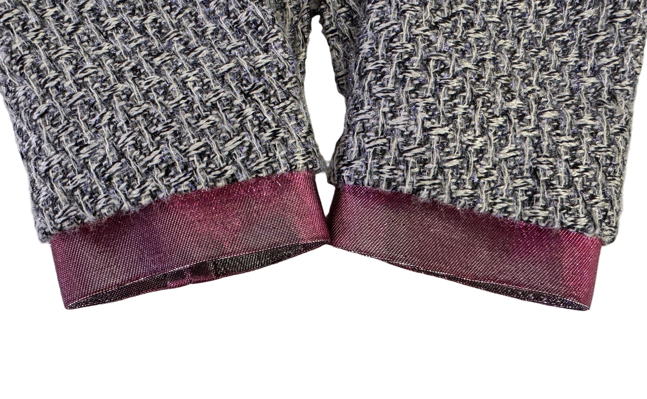 CHANEL Fantasy Tweed Jacket Gray and Metallic Blue