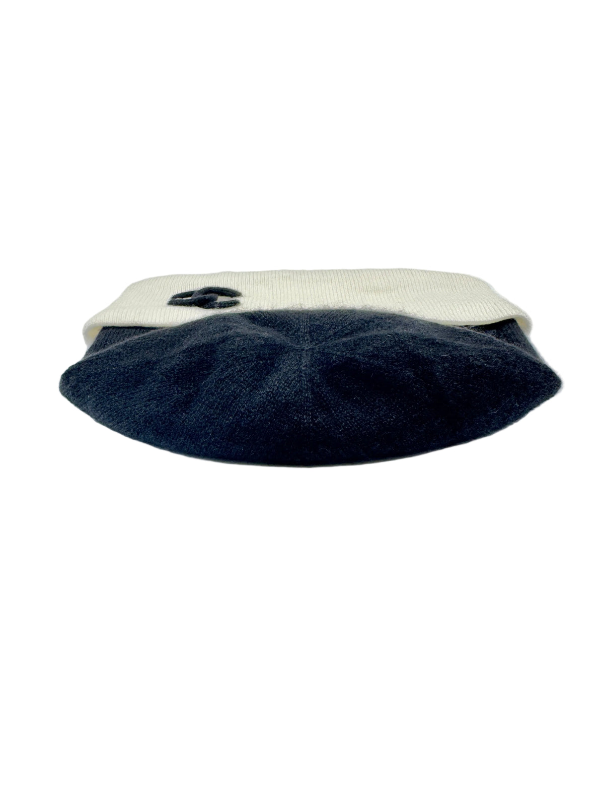 Chanel Black with White Beanie Black CC Logo