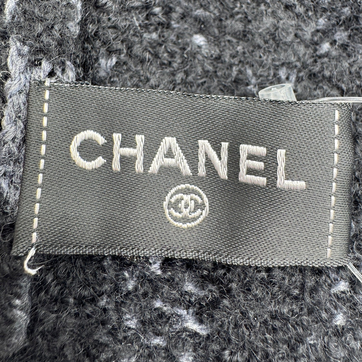 Chanel Black with White CC Logo Beanie