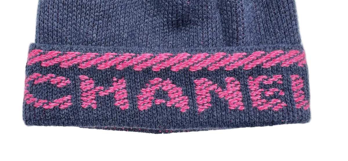 Chanel Blue and Pink Beanie