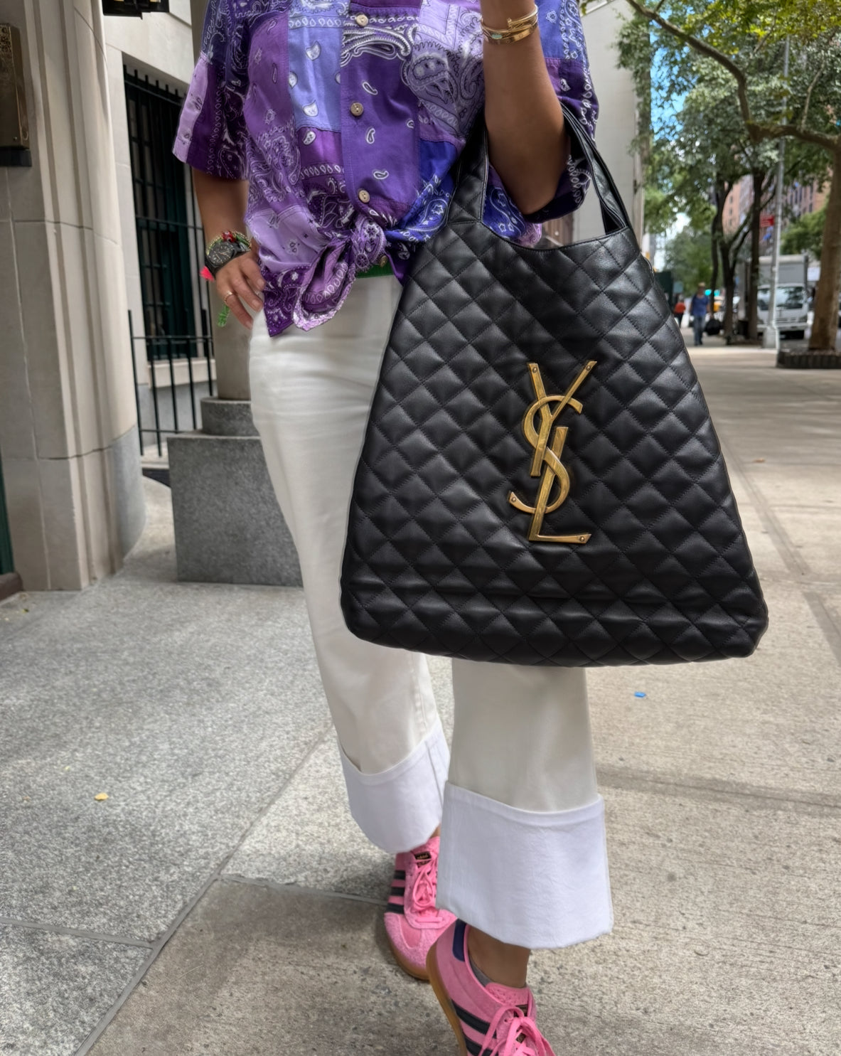 Saint Laurent YSL Black Leather Maxi Tote Bag