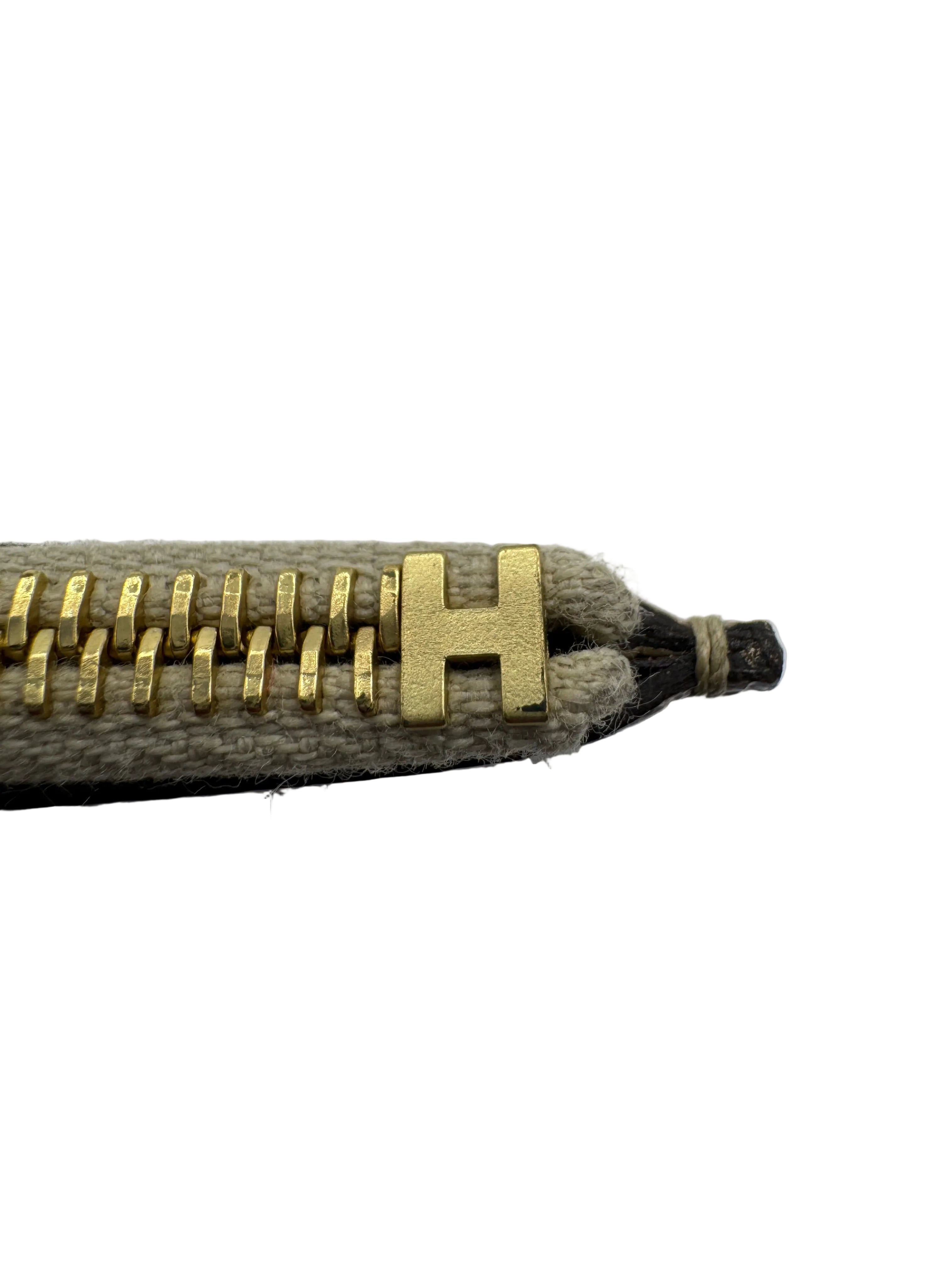 Hermès Constance Slim Wallet Shiny Niloticus Lizard Ficelle Rose Gold Hardware 