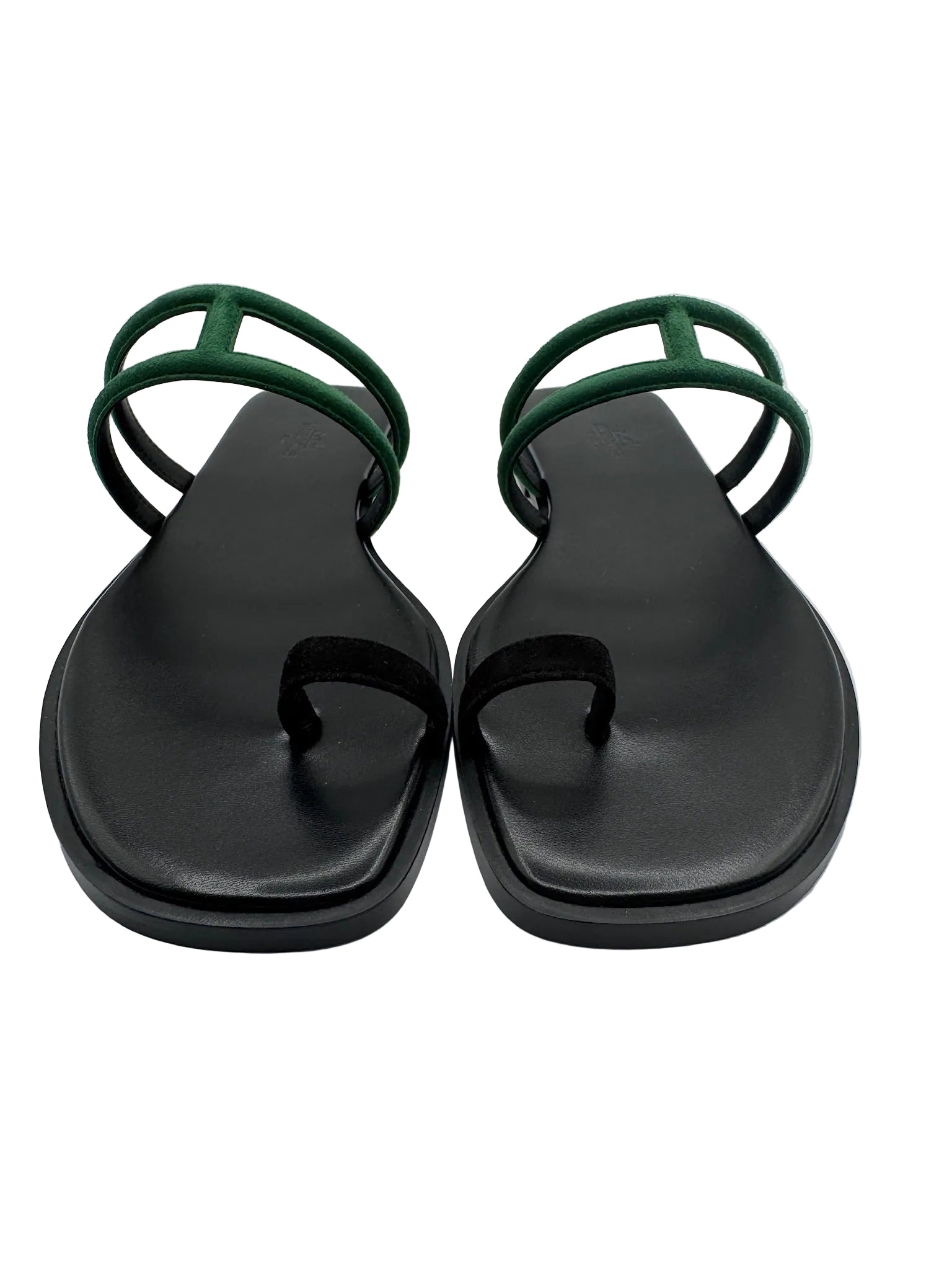 Hermès Georgia Sandals Black and Green
