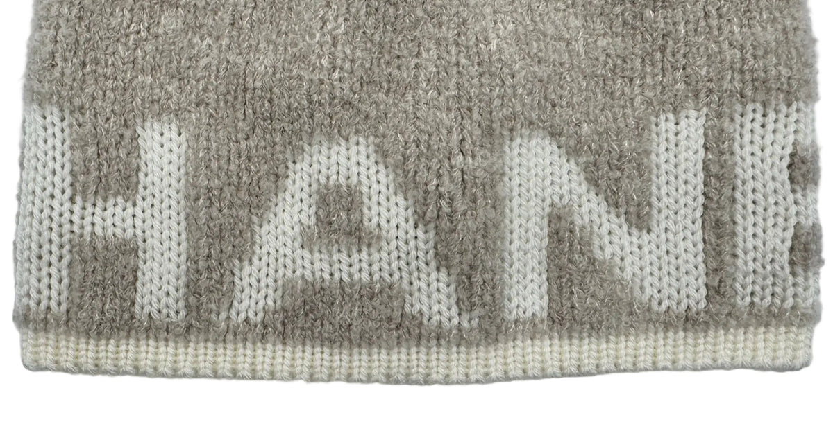 Chanel Beige and White Beanie