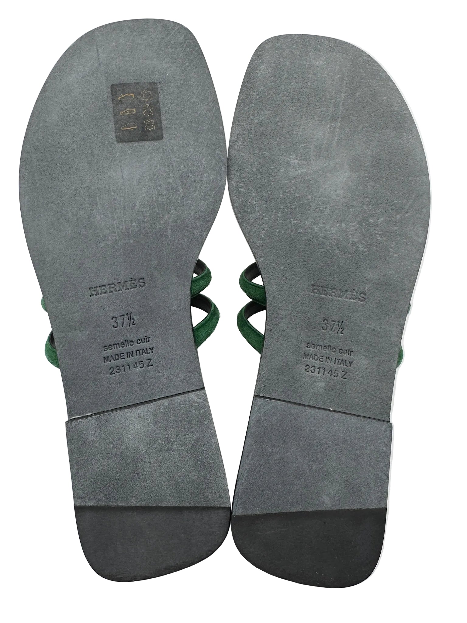 Hermès Georgia Sandals Black and Green
