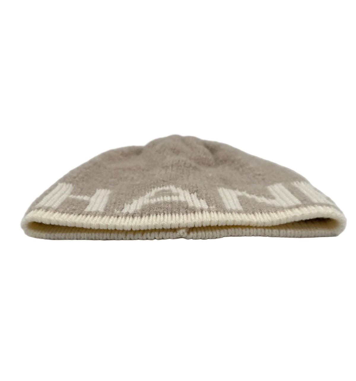 Chanel Beige and White Beanie