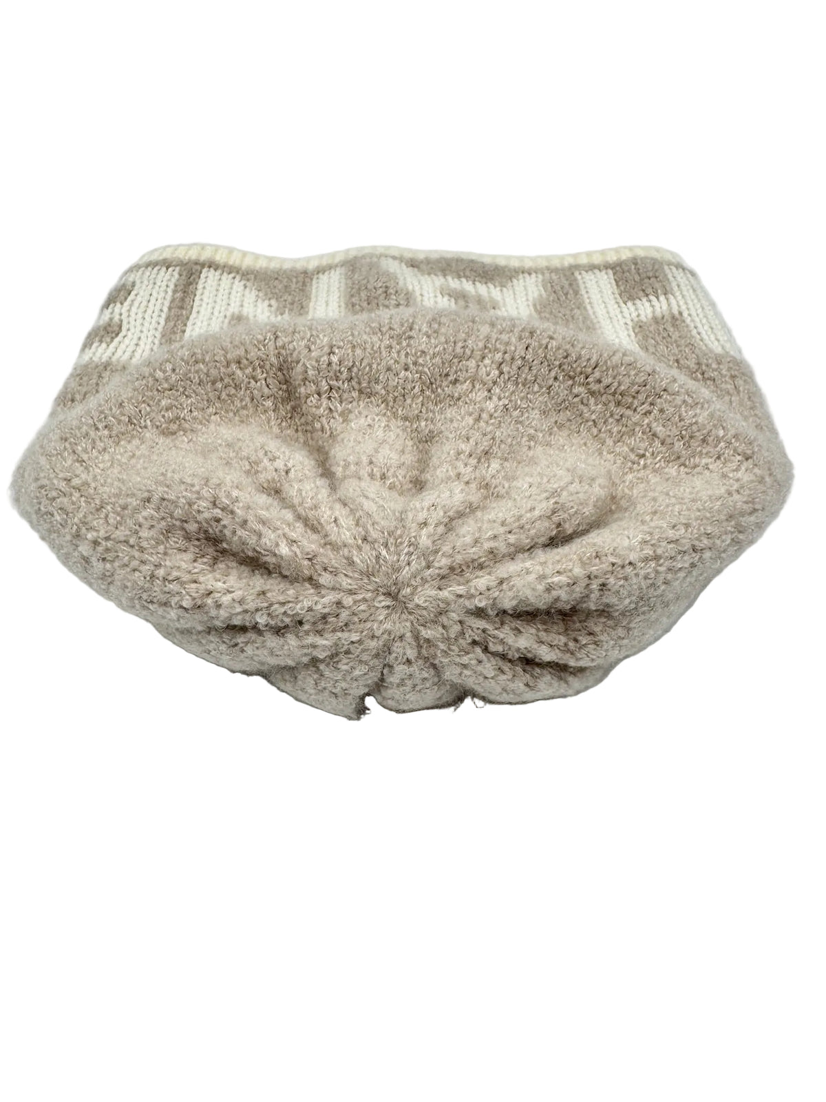 Chanel Beige and White Beanie