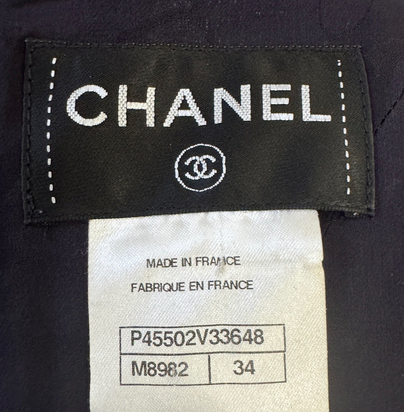 CHANEL Blue White Tweed Short Sleeve Dress