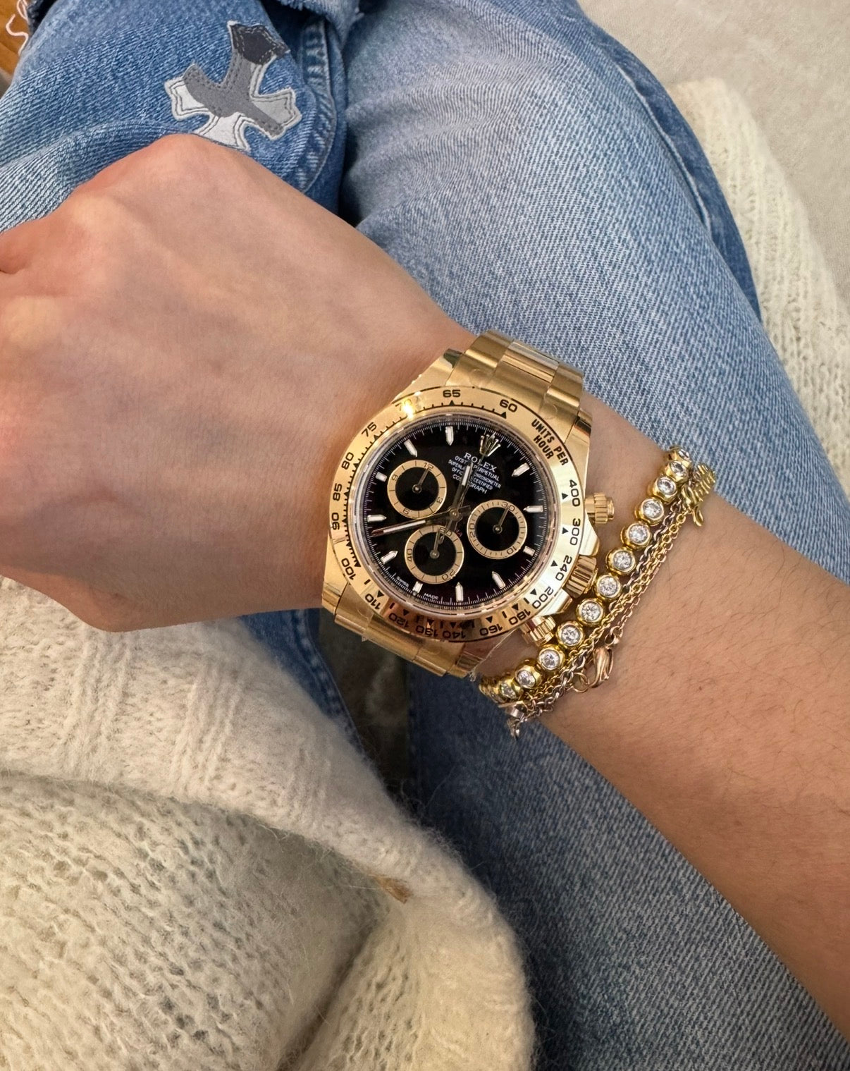 Rolex 40MM Cosmograph Daytona Yellow Gold with Black Dial