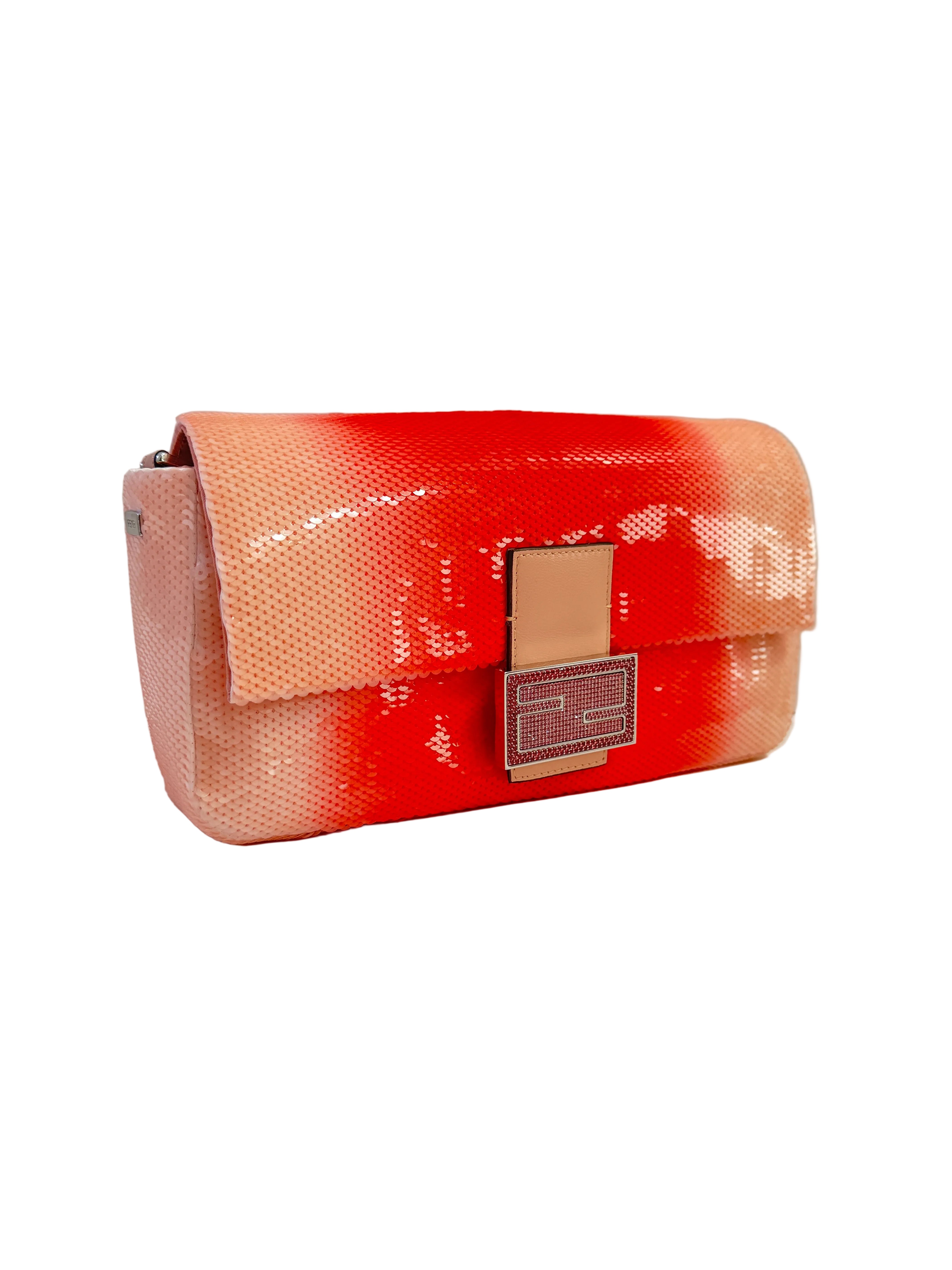 Fendi X Sarah Jessica Parker Pink Ombre Sequin Baguette