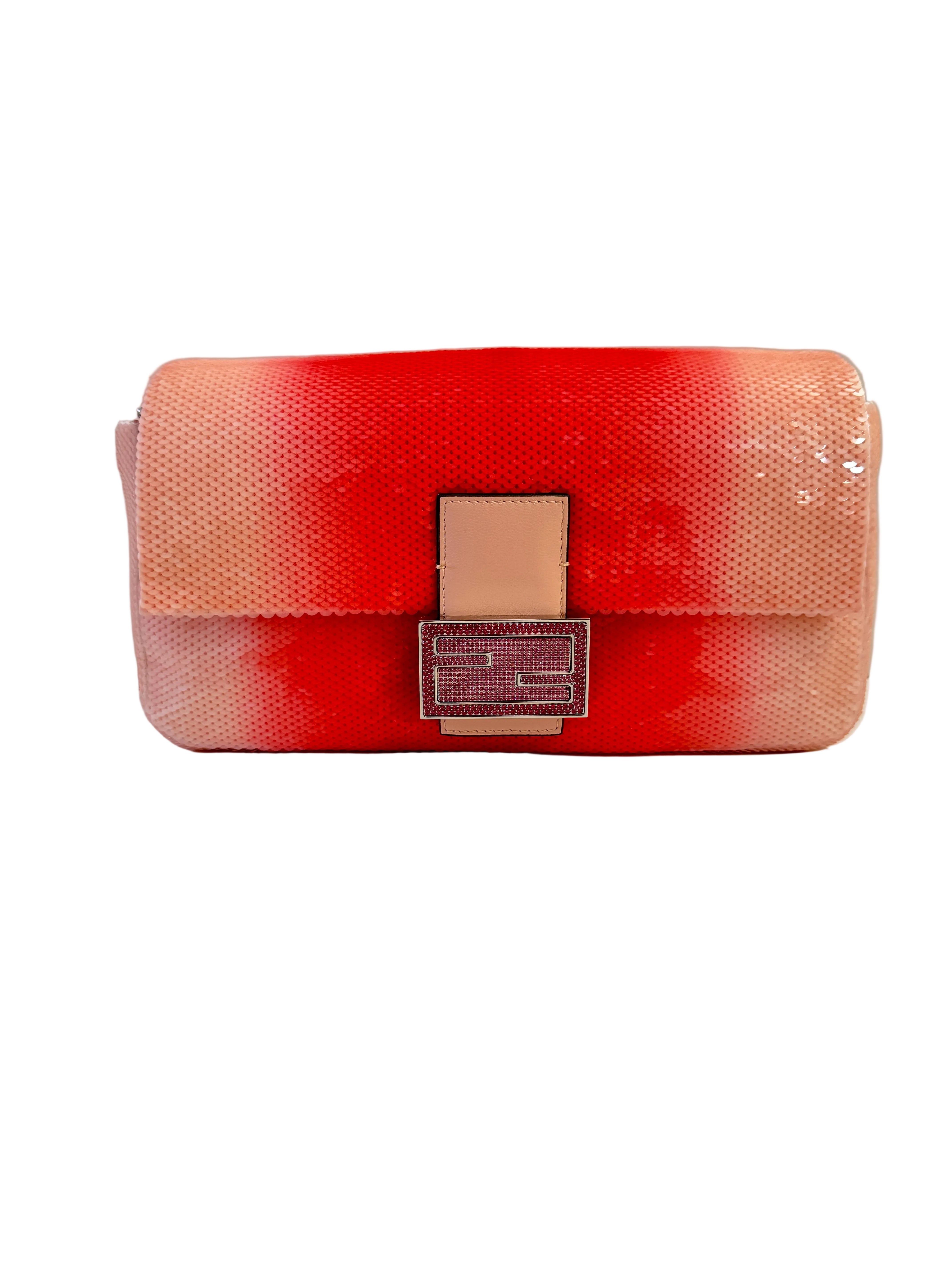 Fendi X Sarah Jessica Parker Pink Ombre Sequin Baguette