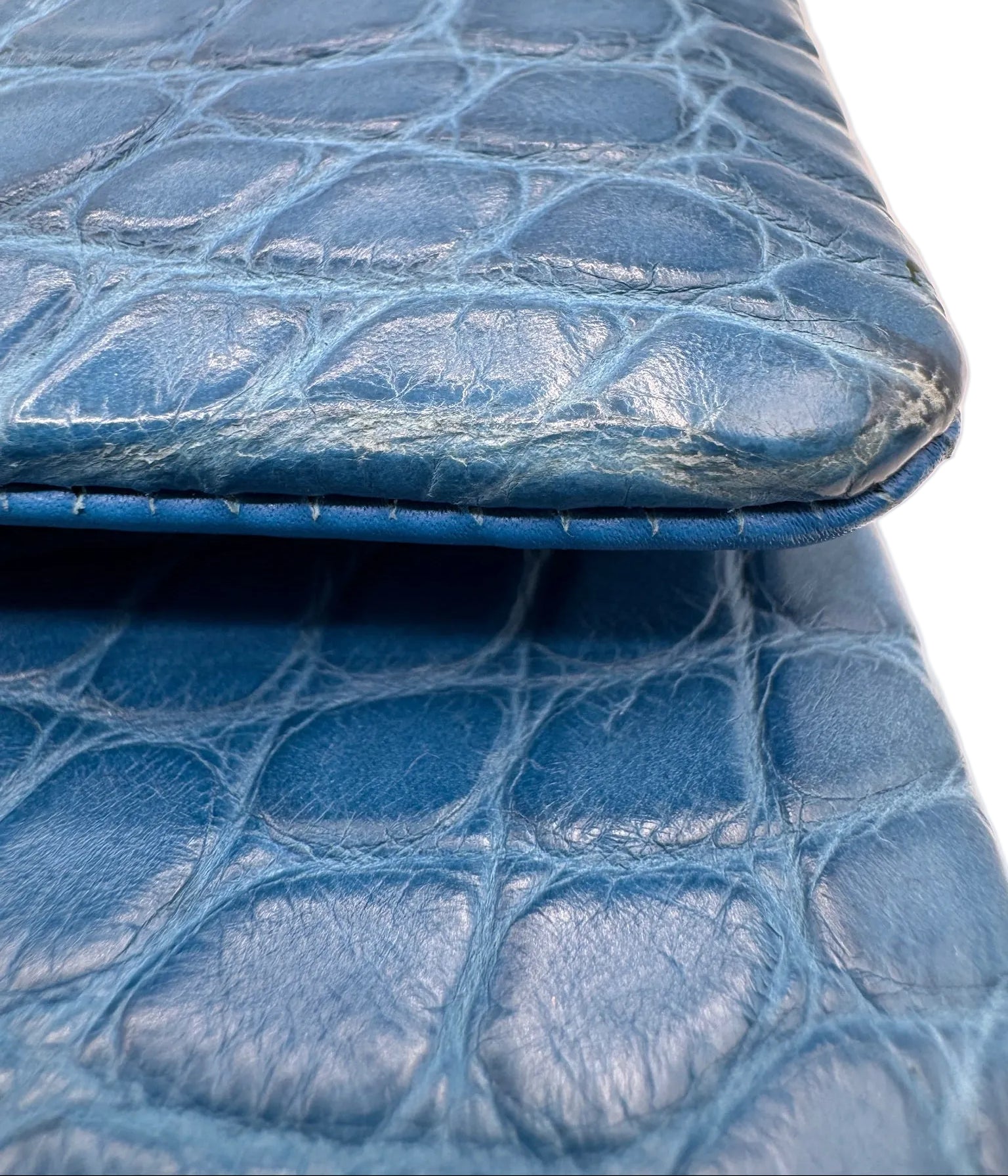 Chanel Blue Alligator Medium Classic Double Flapbag