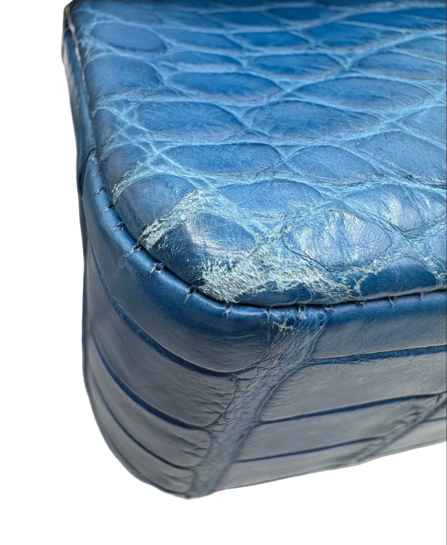 Chanel Blue Alligator Medium Classic Double Flapbag