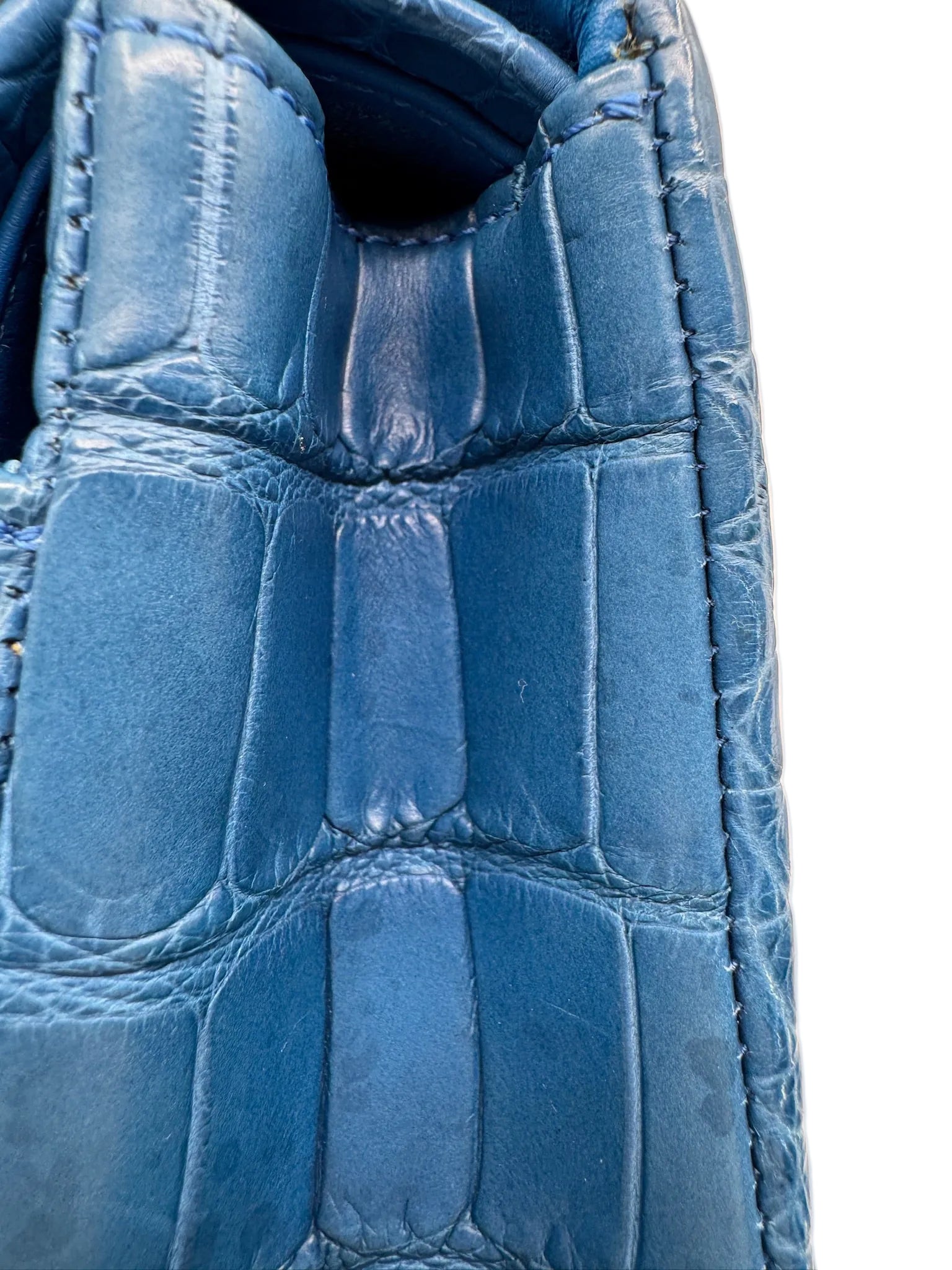 Chanel Blue Alligator Medium Classic Double Flapbag