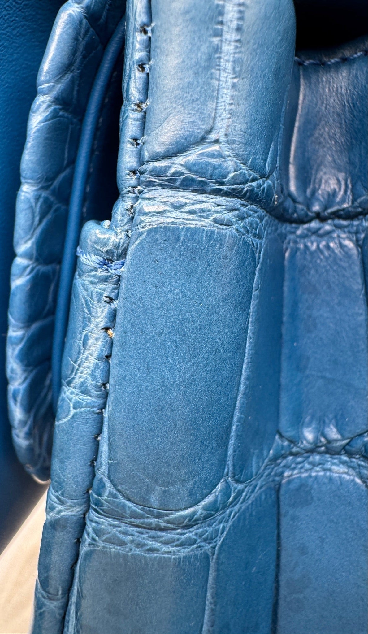 Chanel Blue Alligator Medium Classic Double Flapbag