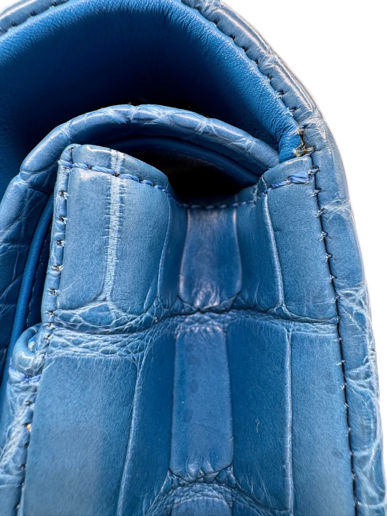 Chanel Blue Alligator Medium Classic Double Flapbag