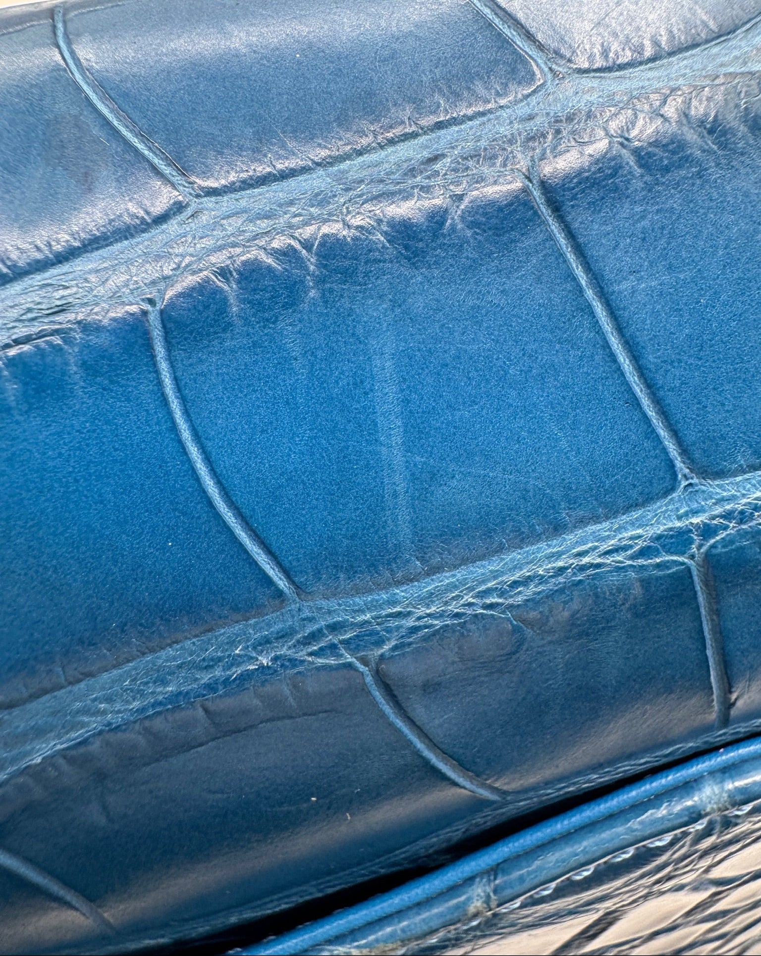 Chanel Blue Alligator Medium Classic Double Flapbag