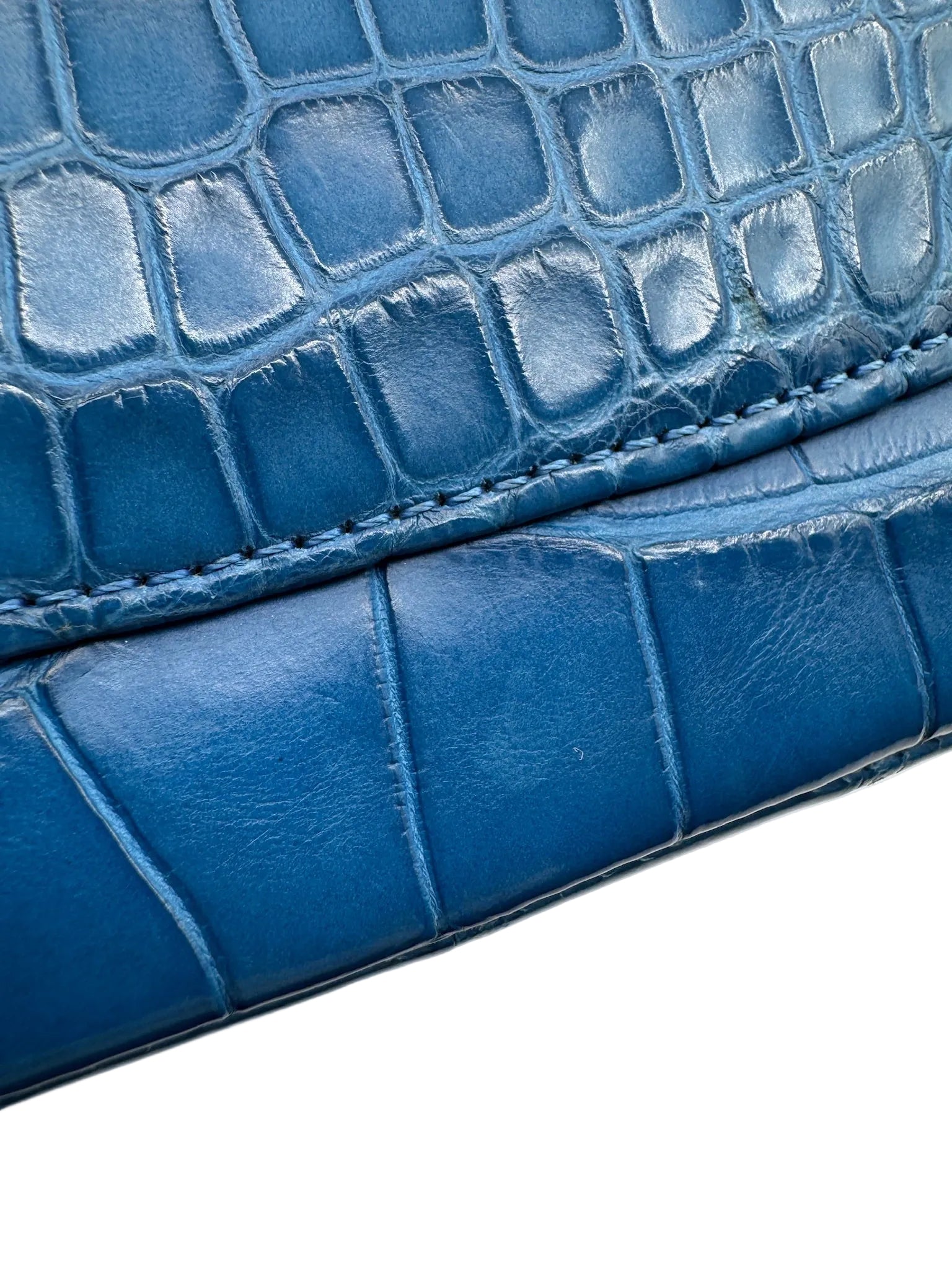Chanel Blue Alligator Medium Classic Double Flapbag
