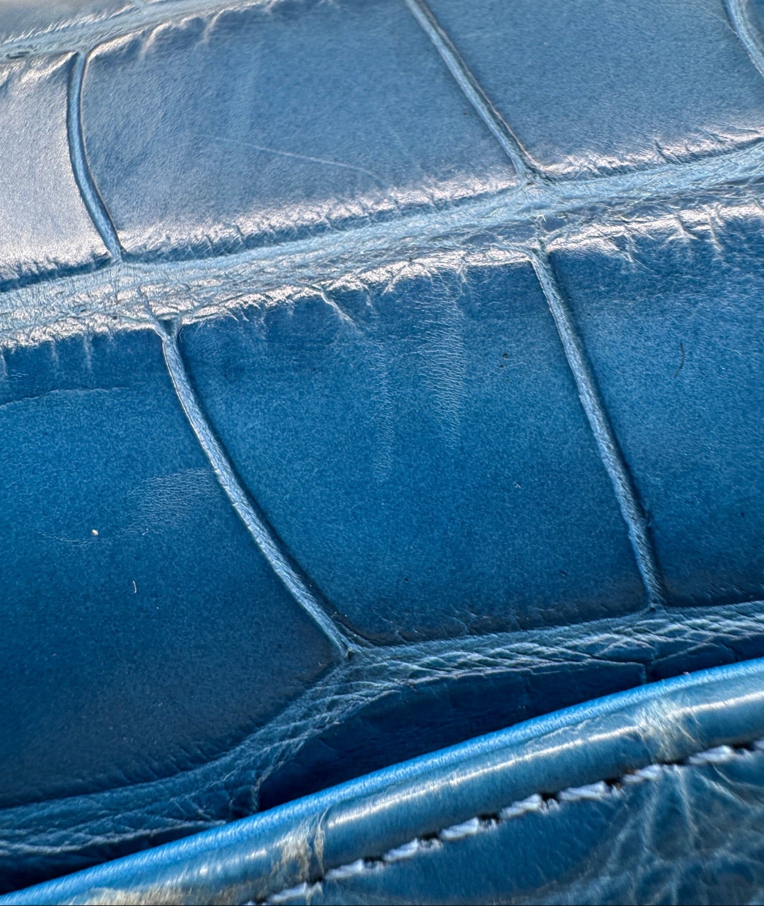 Chanel Blue Alligator Medium Classic Double Flapbag