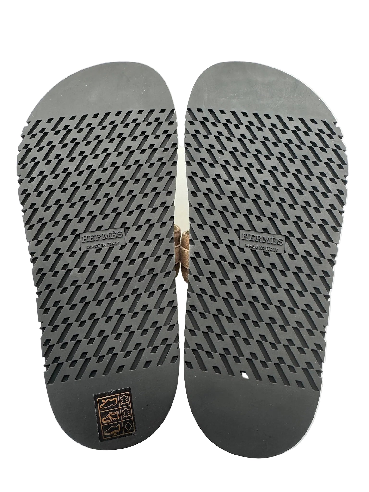 Hermès Empire Sandals Beige Suede Palladium Hardware