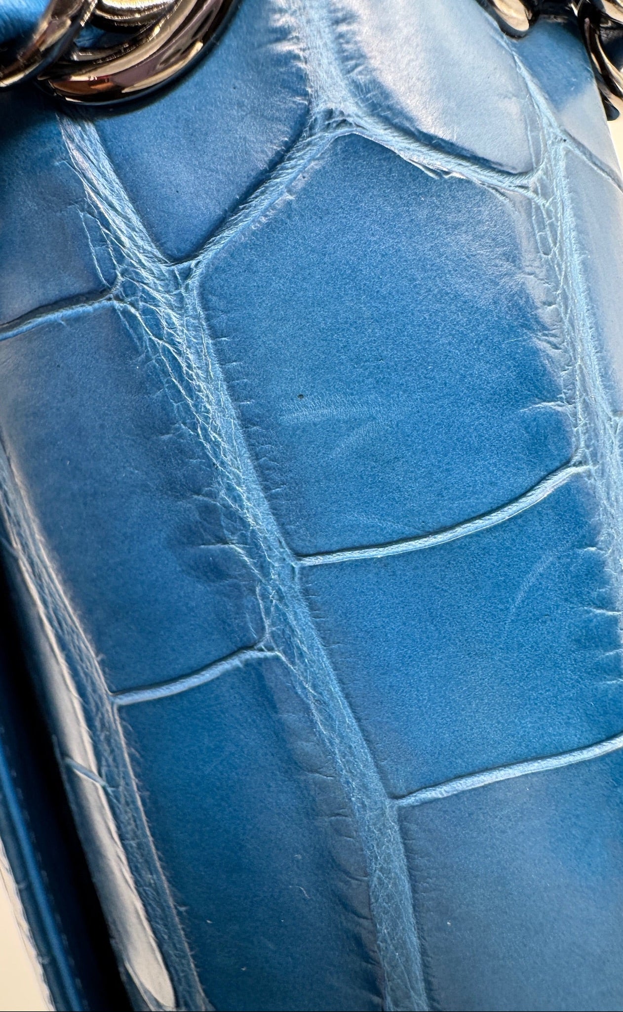 Chanel Blue Alligator Medium Classic Double Flapbag