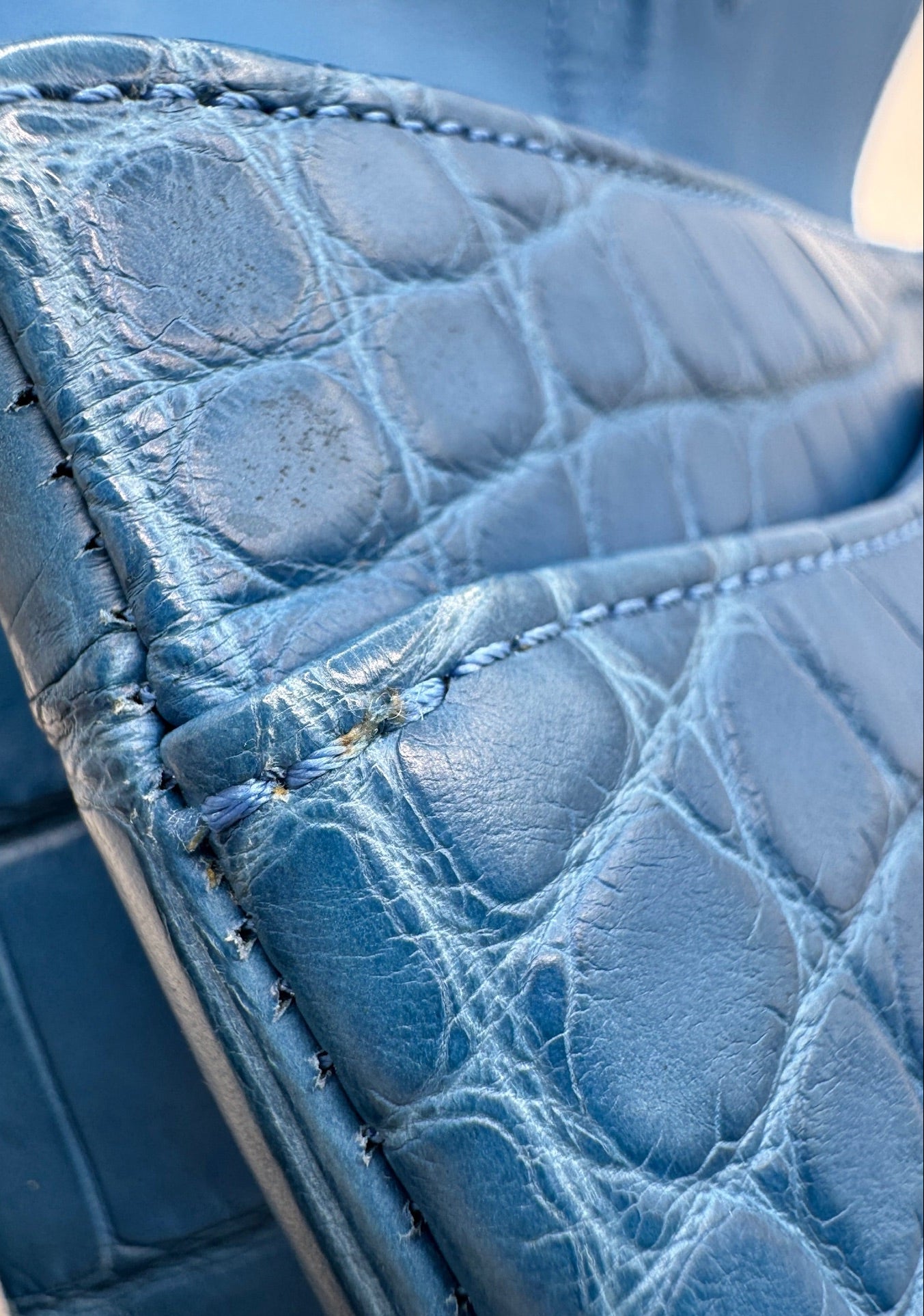 Chanel Blue Alligator Medium Classic Double Flapbag