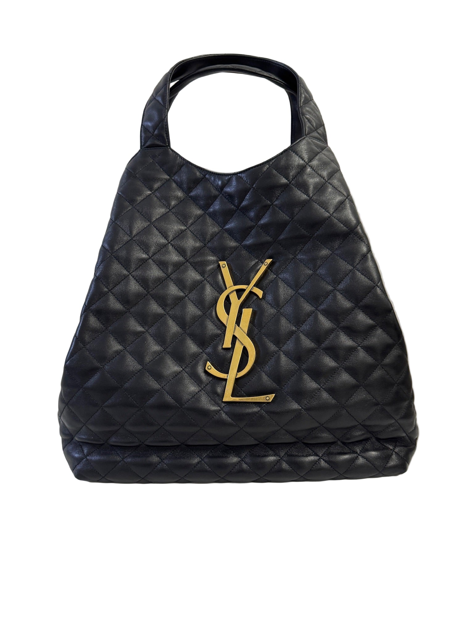 Saint Laurent YSL Black Leather Maxi Tote Bag