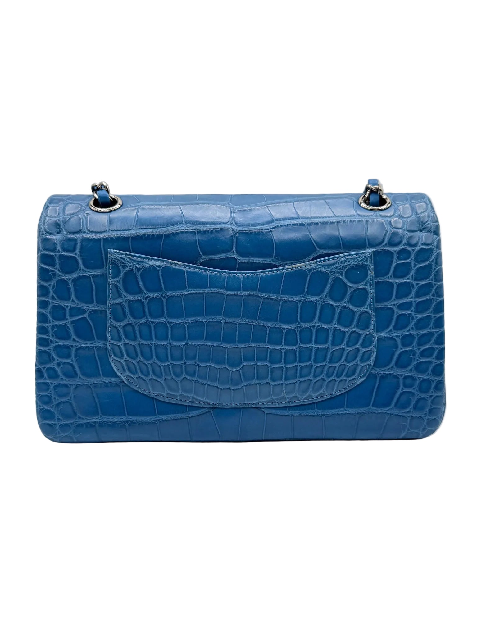 Chanel Blue Alligator Medium Classic Double Flapbag