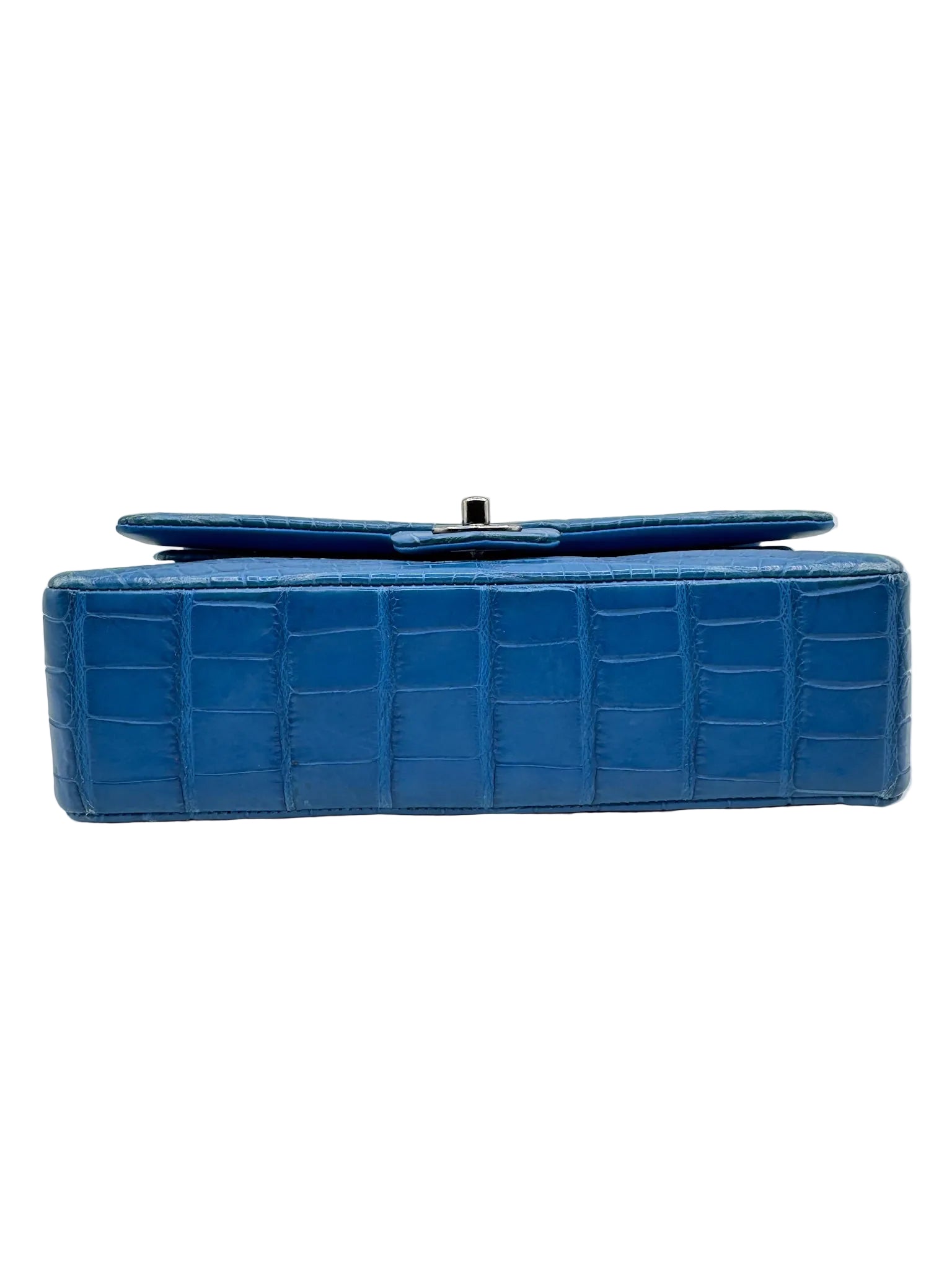 Chanel Blue Alligator Medium Classic Double Flapbag